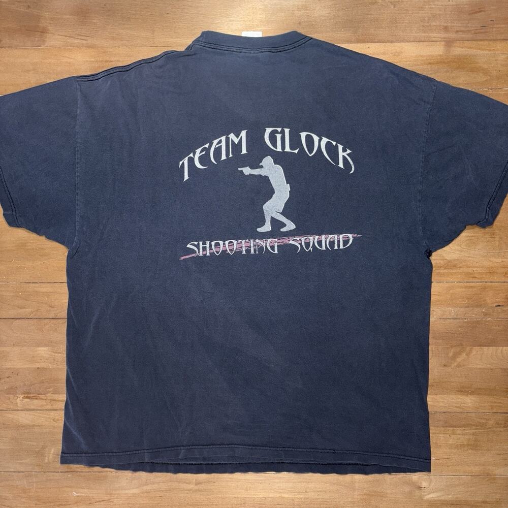 Vintage GLOCK Shirt Mens XXL Black Shooting Sports USA Austria Shooting Squad 90
